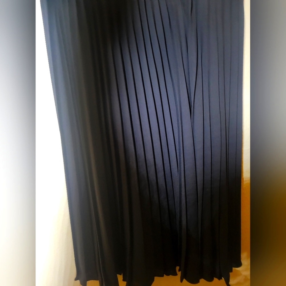 Express black pleated midi skirt